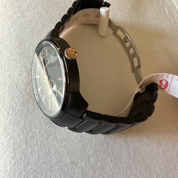 Coach watch gun metal black with copper accents approximately 42 to 43 mm face - Picture 6 of 6